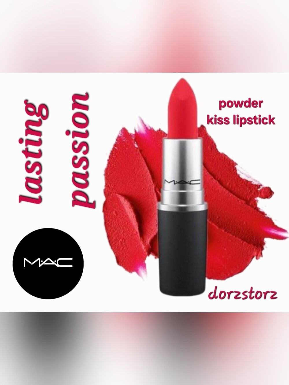 MAC Powder Kiss Lipstick • LASTING PASSION • Warm Rose Pink • .10 oz •New in box